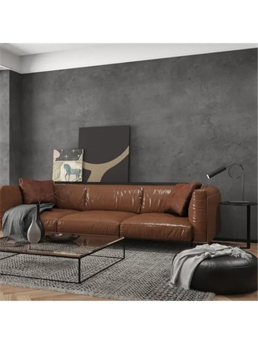 Dark Gray Concrete Peel And Stick Wallpaper Matte Contact Paper 38 Sq Ft Vinyl